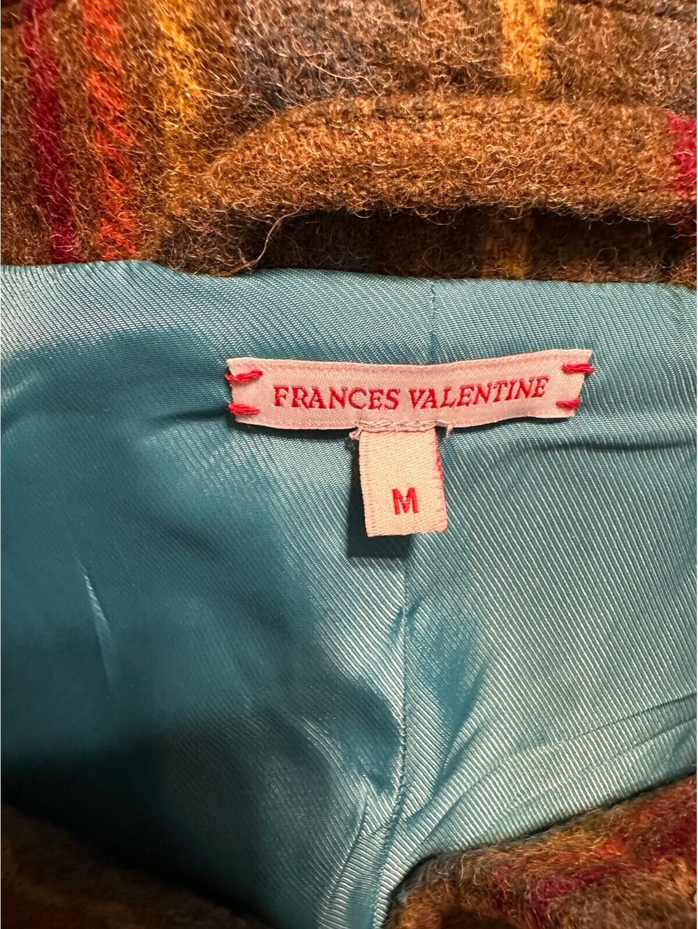 Frances Valentine Wool Plaid Andrews Plaid Barn Jacket Coat EUC Size Medium - Picture 7 of 8